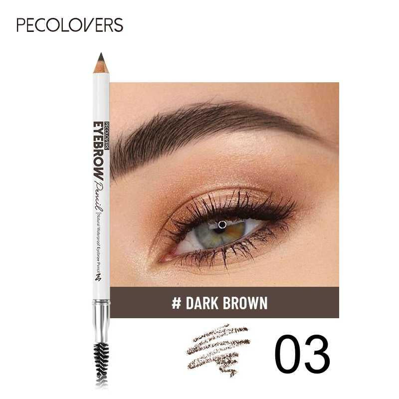 3 Colors Eyebrow Pencil Double Ended Brow Tattoo Pen with Spiral Brush