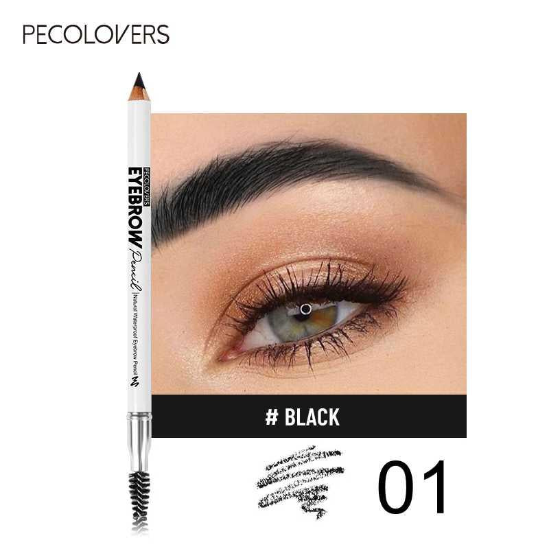 3 Colors Eyebrow Pencil Double Ended Brow Tattoo Pen with Spiral Brush
