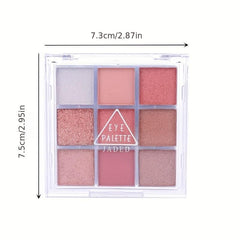 9-Color Eyeshadow Palette with Eyeliner and Brush Set