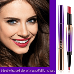 2 In 1 Lip Gloss Lip Line Pen Durable Double Lasting Pencil Pen Lipstick