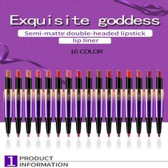 2 In 1 Lip Gloss Lip Line Pen Durable Double Lasting Pencil Pen Lipstick