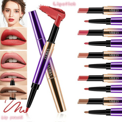2 In 1 Lip Gloss Lip Line Pen Durable Double Lasting Pencil Pen Lipstick