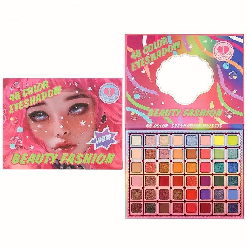 48 Color Eyeshadow Palette Matte Pearly Finish Multicolor Rainbow