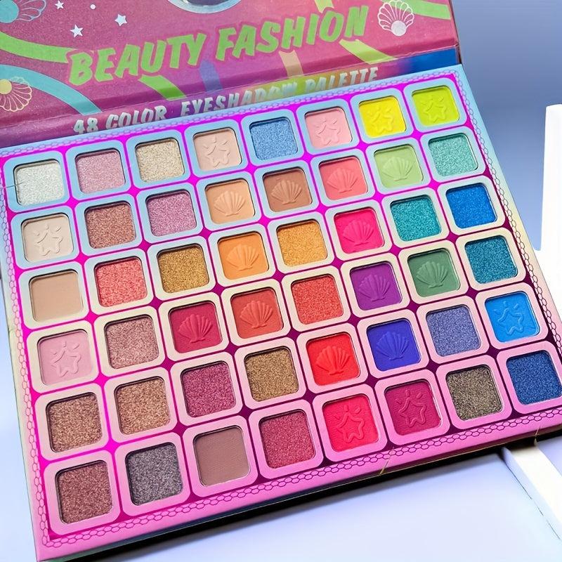 48 Color Eyeshadow Palette Matte Pearly Finish Multicolor Rainbow