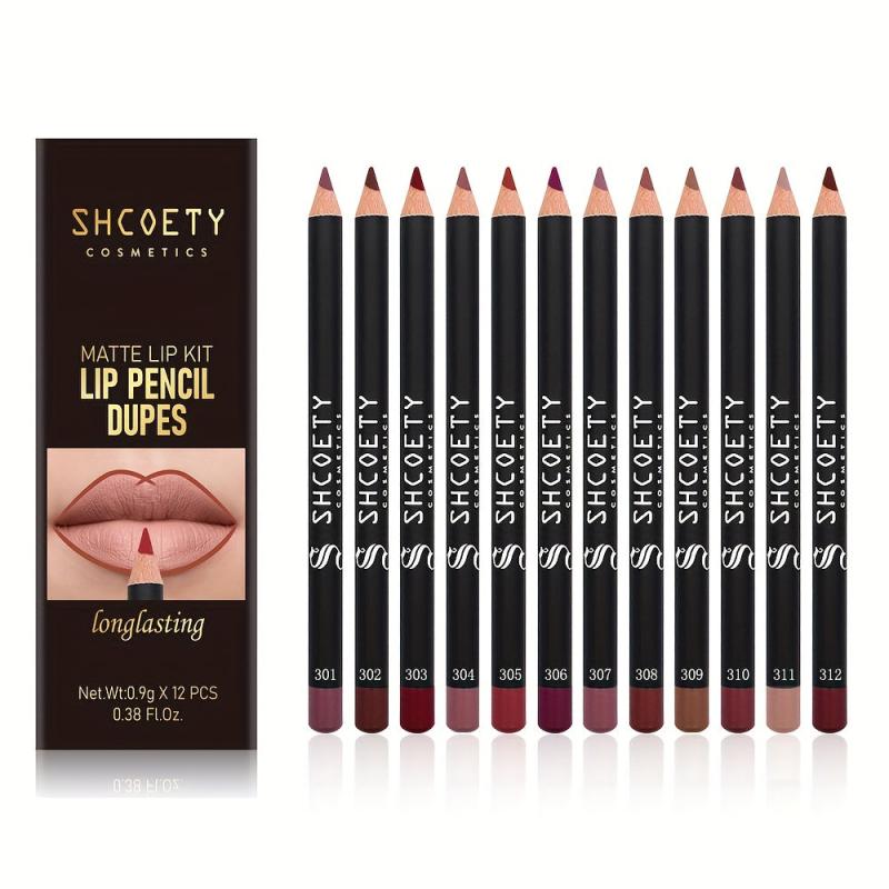 12 Matte Waterproof Lip Liner Set Natural Look