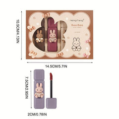 4pcs Velvet Matte Liquid Lipstick Set Long-lasting Lip Mud Makeup