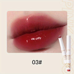Shimmer Satin Lipstick Moisturizing Lip Balm Berry Red