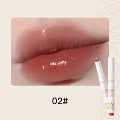 Shimmer Satin Lipstick Moisturizing Lip Balm Berry Red