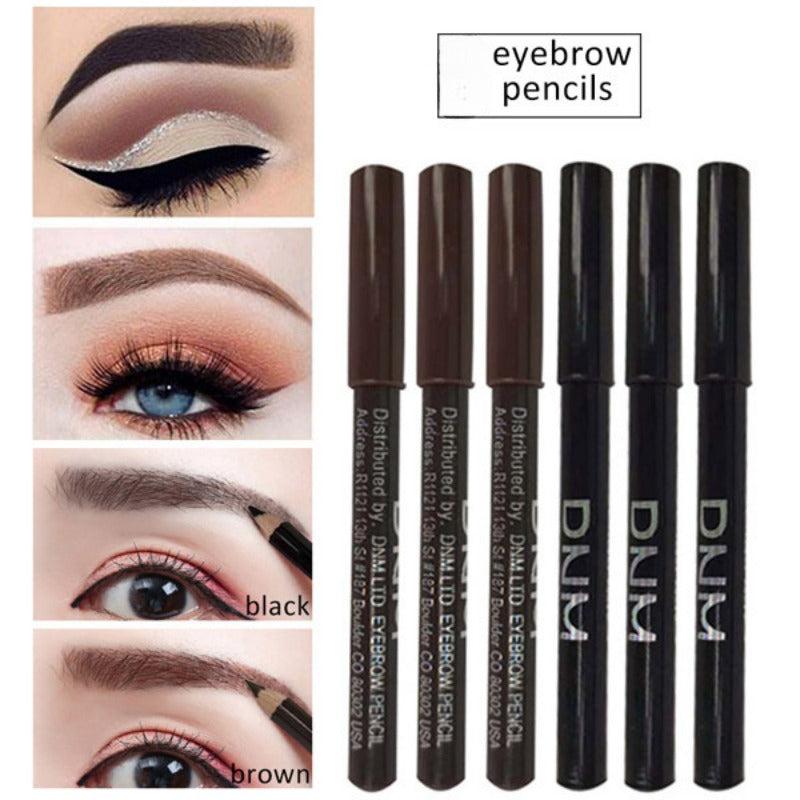 3Pcs Eyebrow Pencil Waterproof Sweat Proof Brown Pencil with Sharpener