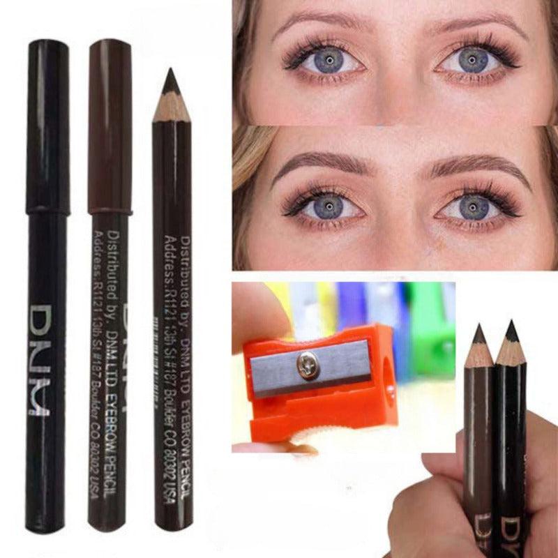 3Pcs Eyebrow Pencil Waterproof Sweat Proof Brown Pencil with Sharpener