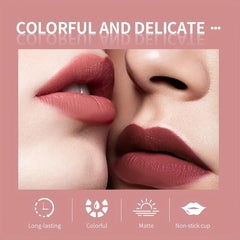 Vegan Matte Lipstick Long Lasting Waterproof Velvet Texture 12 Red Series