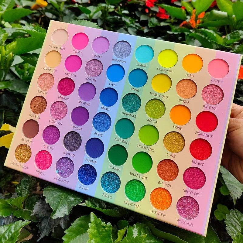 48 Colors Rainbow Eyeshadow Palette Matte Metallic Shimmer Bright Tone