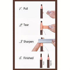 8pcs Dark Brown Waterproof Eyebrow Pencil Tattoo Makeup Set