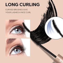 2-in-1 Waterproof Eyeliner Mascara Pen Dual Ended 6D Silk Fiber Curling Mascara
