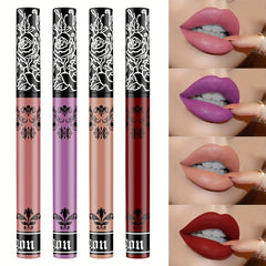 Velvet Lip Gloss Waterproof Non Smudge Lip Paint Nude Earth Bright Red Lip Glaze