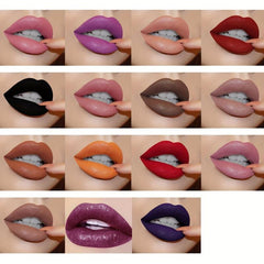 Velvet Lip Gloss Waterproof Non Smudge Lip Paint Nude Earth Bright Red Lip Glaze