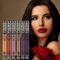 Velvet Lip Gloss Waterproof Non Smudge Lip Paint Nude Earth Bright Red Lip Glaze