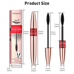 2-In-1 Waterproof Mascara Lengthening Volumizing Thick Curling Smudge Proof