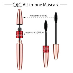2-In-1 Waterproof Mascara Lengthening Volumizing Thick Curling Smudge Proof