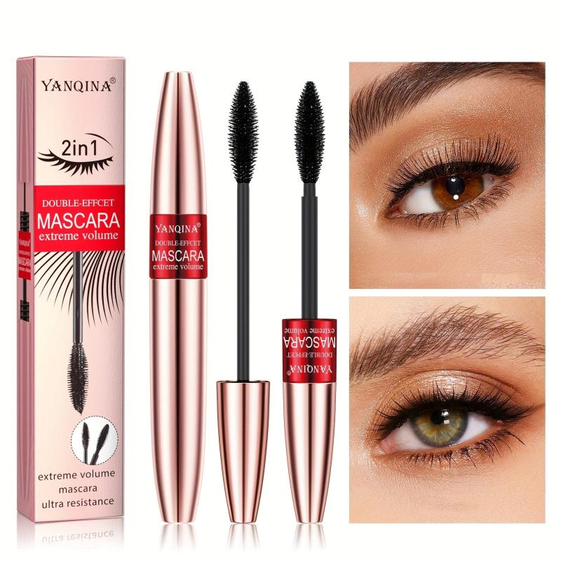 2-In-1 Waterproof Mascara Lengthening Volumizing Thick Curling Smudge Proof