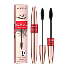 2-In-1 Waterproof Mascara Lengthening Volumizing Thick Curling Smudge Proof