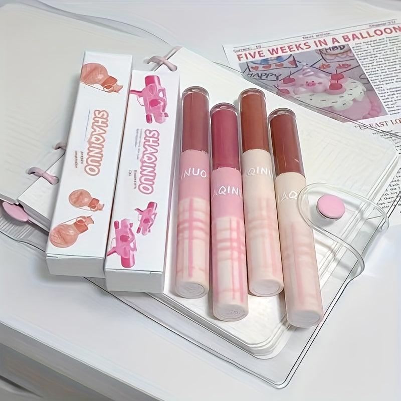 Double End Lip Gloss Double Finish Dew Texture Lightweight 4 Colors Optional