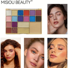 19 Colors Eyeshadow Palette Brightening Highlighting Blush Contouring Makeup