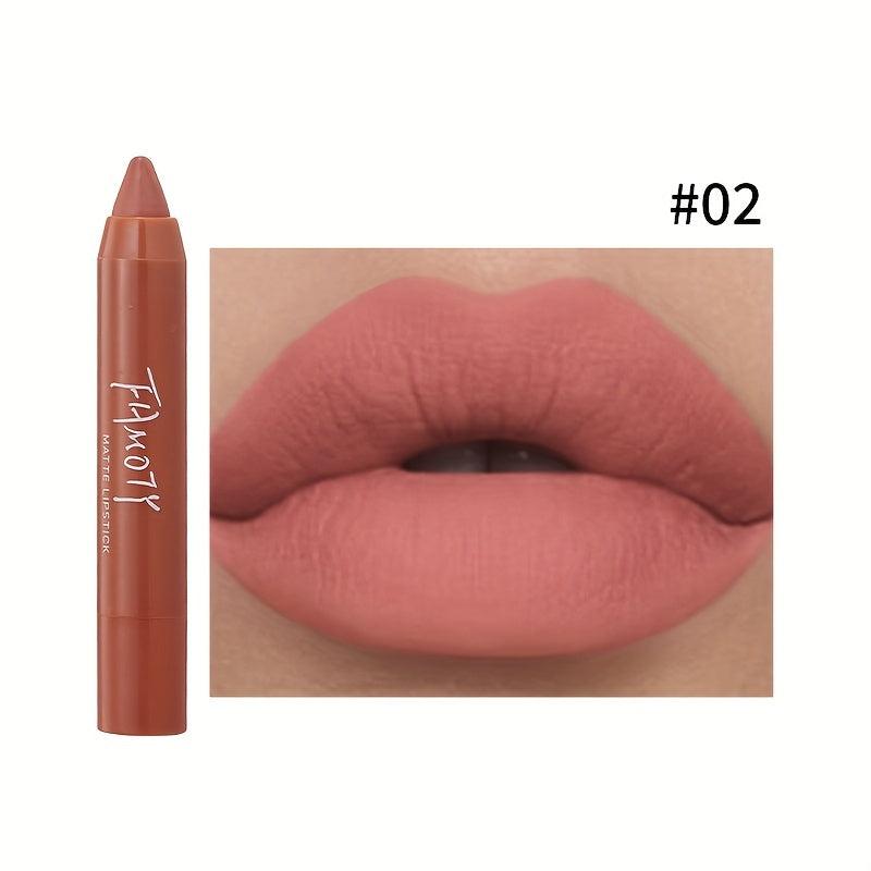 Matte Nude Crayon Lipstick High Pigmented Waterproof Lip Liner