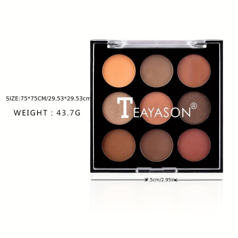 9-Color Eyeshadow Palette Matte Pearly Finish Nude Grey Brown Tones