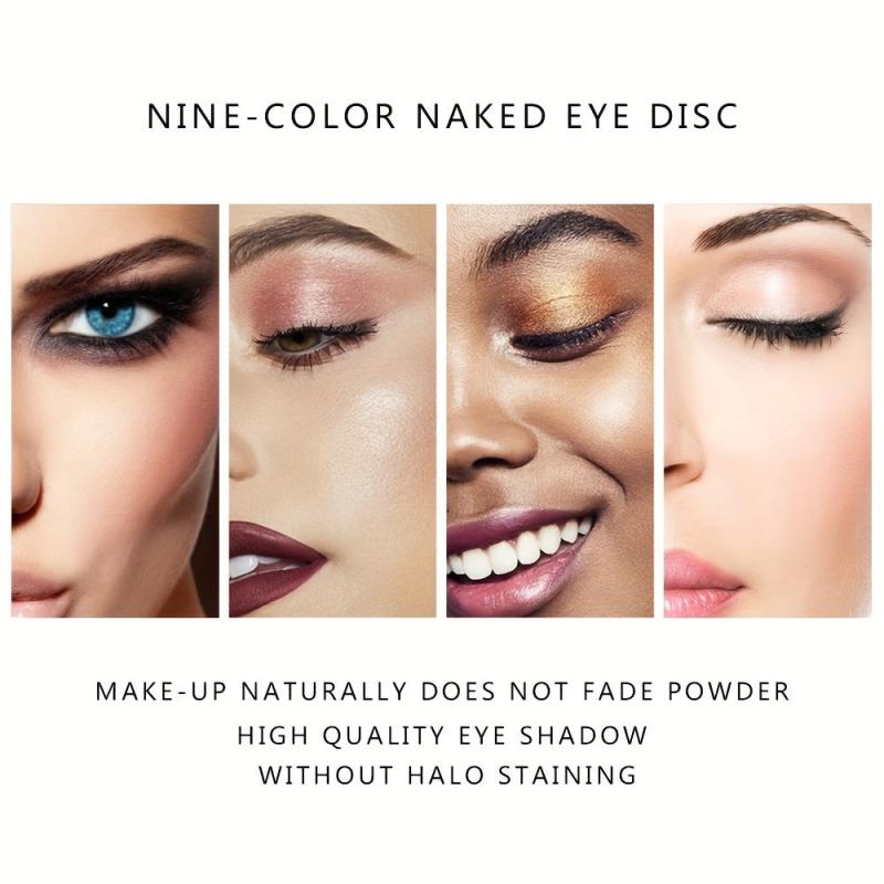 9-Color Eyeshadow Palette Matte Pearly Finish Nude Grey Brown Tones
