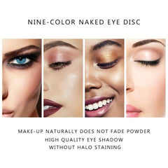 9-Color Eyeshadow Palette Matte Pearly Finish Nude Grey Brown Tones