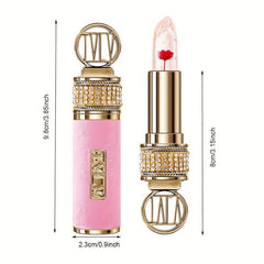 Crystal Golden Foil Flower Lipstick Long Lasting Moisturizing Lip Gloss