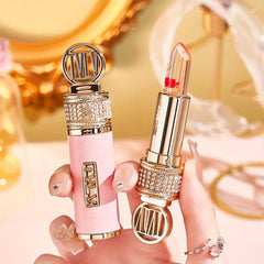 Crystal Golden Foil Flower Lipstick Long Lasting Moisturizing Lip Gloss