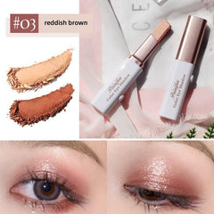 Double Tone Matte Eyeshadow Stick Shimmer Glitter Gradient Lazy Makeup Stick