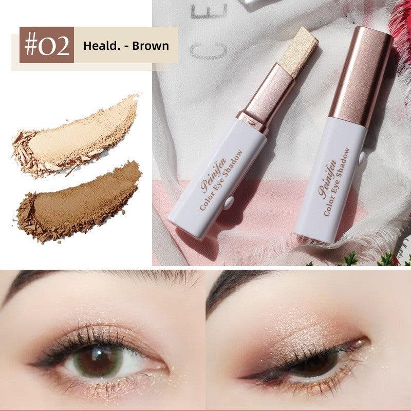 Double Tone Matte Eyeshadow Stick Shimmer Glitter Gradient Lazy Makeup Stick