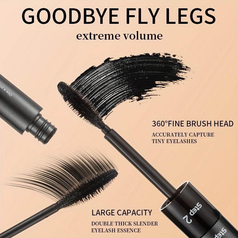 2-in-1 3D Eyelash Mascara w/ Curling Extension for Stunning Eyes