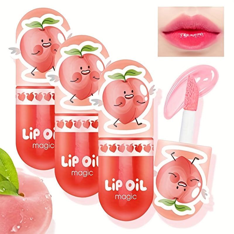 3pcs Hydrating Lip Gloss with Peach Flavor