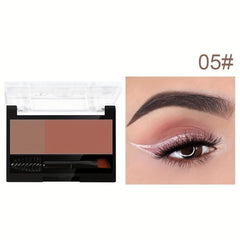 Two Tone Eyebrow Powder With Eyebrow Brush Dual Use For Eyeshadow Palette