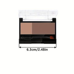 Two Tone Eyebrow Powder With Eyebrow Brush Dual Use For Eyeshadow Palette