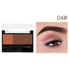Two Tone Eyebrow Powder With Eyebrow Brush Dual Use For Eyeshadow Palette