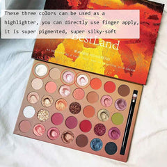 Glitter Eyeshadow Palette with Brush - Creamy Metallic and Matte Shades