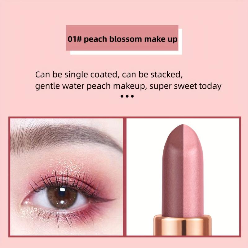 Two Tone Shimmer Eyeshadow Stick Brown Orange Natural Eye Makeup