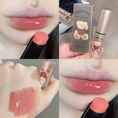6 Colors Bear Solid Lip Gloss Hydrating Lip Glaze Lipstick