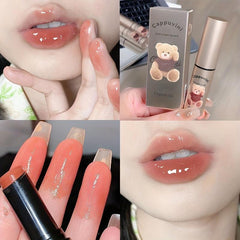 6 Colors Bear Solid Lip Gloss Hydrating Lip Glaze Lipstick