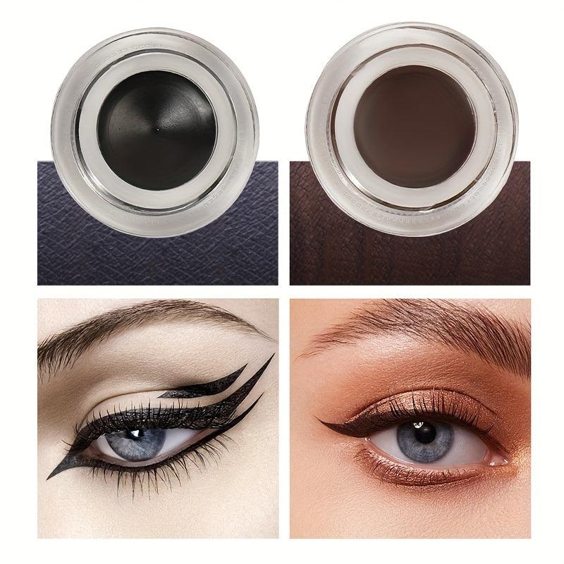 1PC 2-In-1 Brown Gel Eyeliner Set Waterproof Matte Smudge Proof 24-Hour Wear