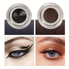 1PC 2-In-1 Brown Gel Eyeliner Set Waterproof Matte Smudge Proof 24-Hour Wear