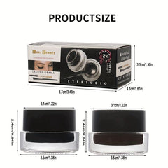 1PC 2-In-1 Brown Gel Eyeliner Set Waterproof Matte Smudge Proof 24-Hour Wear