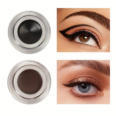 1PC 2-In-1 Brown Gel Eyeliner Set Waterproof Matte Smudge Proof 24-Hour Wear