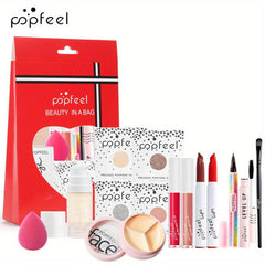 Complete Makeup Set with Brushes Gift Bag