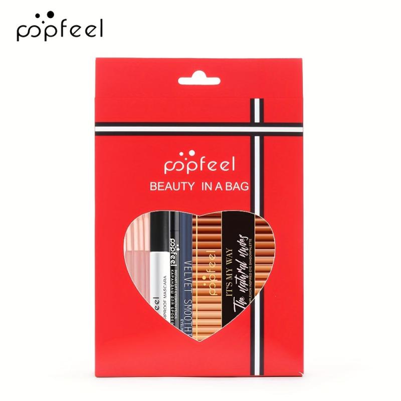 Complete Makeup Set with Brushes Gift Bag